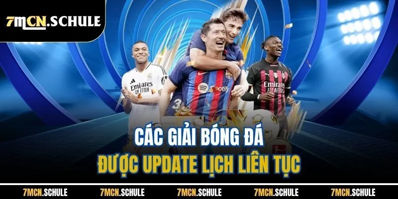 Các giải bóng đá được update lịch liên tục